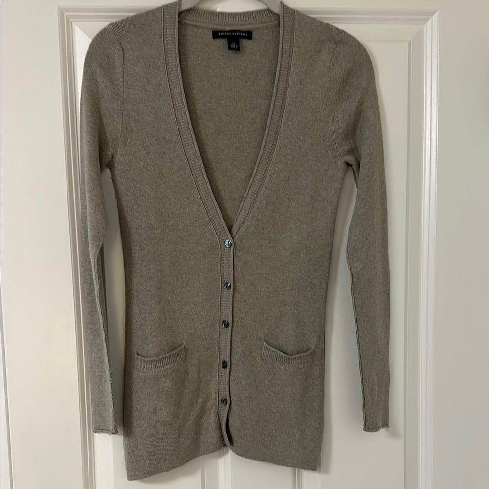Gray Button-Up Cardigan Sweater